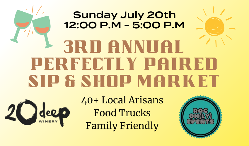 sip and shop summer market at 20 deep winery